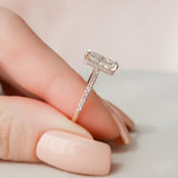 3.0 CT Radiant Pave Hidden Halo Moissanite Engagement Ring 6