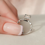 3.0 CT Emerald Hidden Halo Setting Moissanite Engagement Ring 5