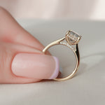 3.0 CT Emerald Cut Hidden Halo Moissanite Engagement Ring 3