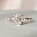 1.5 CT Oval Cut Dainty Pave Moissanite Engagement Ring 7