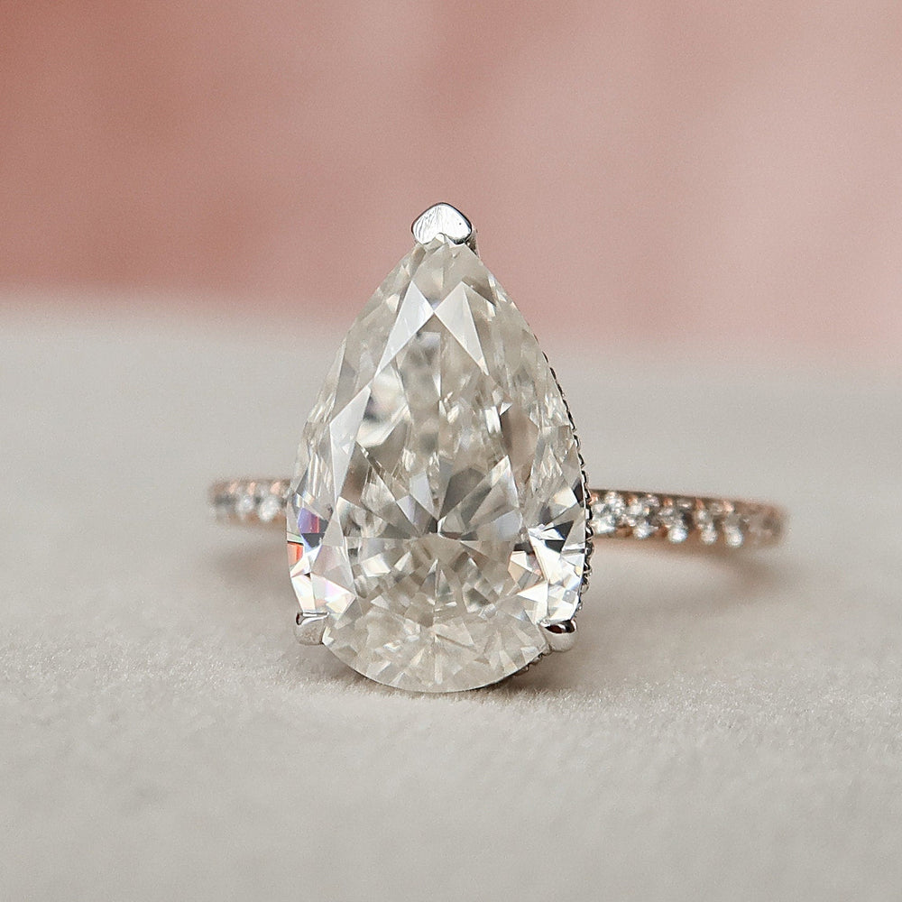 
                  
                    3.5 CT Pear Hidden Halo & Pave Setting Moissanite Engagement Ring 9
                  
                