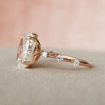 3.0 CT Oval Cut Dainty Pave Setting Moissanite Engagement Ring 4