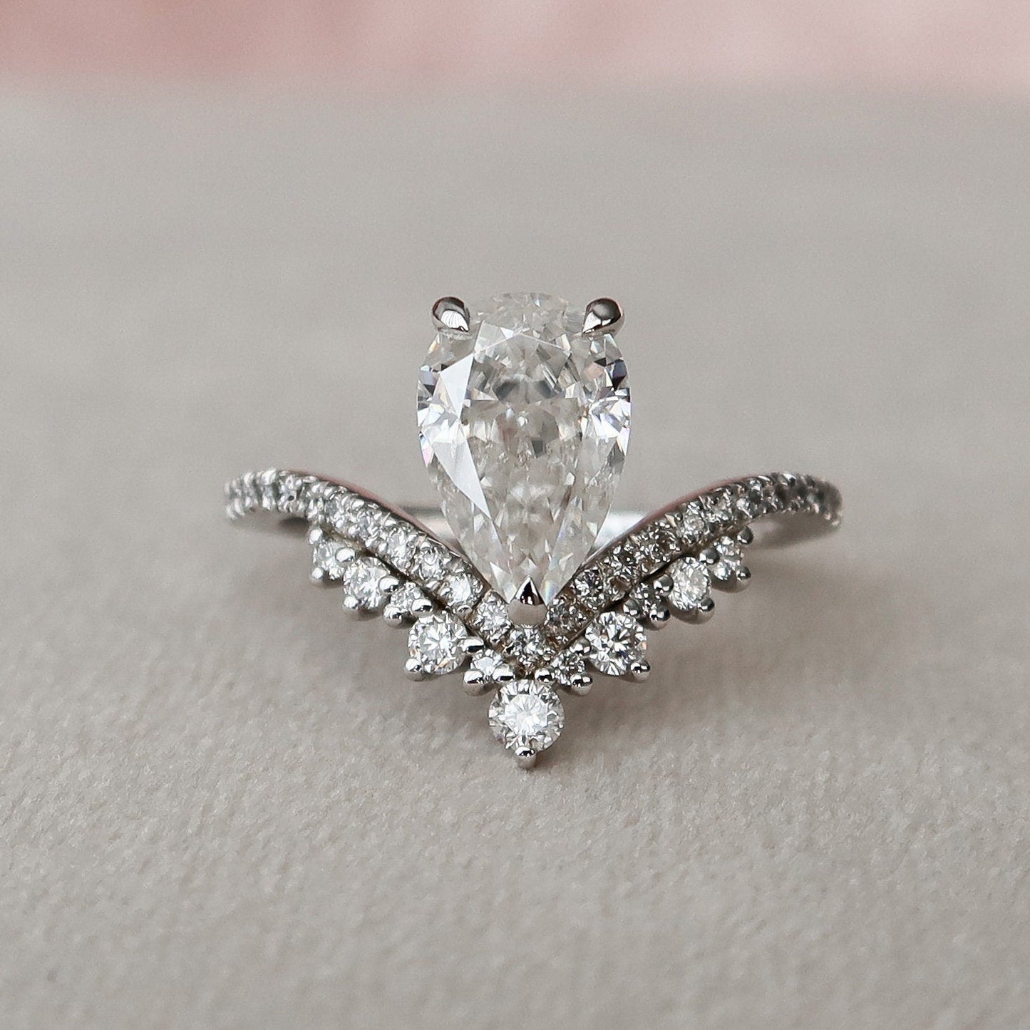 
                  
                    1.5 CT Pear Art Deco Moissanite Engagement Ring
                  
                