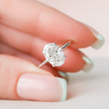 2.0 CT Oval Hidden Halo Moissanite Engagement Ring 8