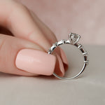 1.0 CT Round Dainty Pave Moissanite Engagement Ring 6