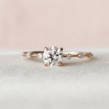 1.0 CT Round Dainty Pave Moissanite Engagement Ring 7