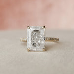 5.0 CT Radiant Hidden Halo & Pave Moissanite Engagement Ring 6