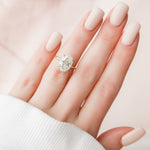 4.0 CT Oval Hidden Halo Setting Moissanite Engagement Ring 5