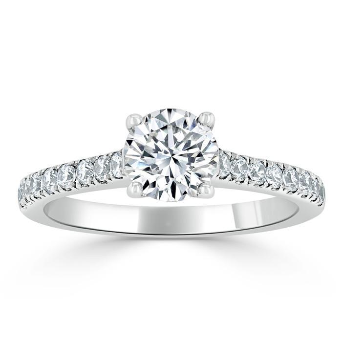 0.75 CT Round Cut Solitaire Moissanite Engagement ring 2