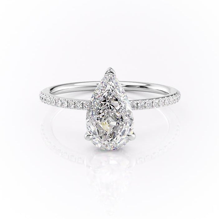 
                  
                    2.0 CT Pear Cut Solitaire Pave Setting Moissanite Engagement Ring 10
                  
                