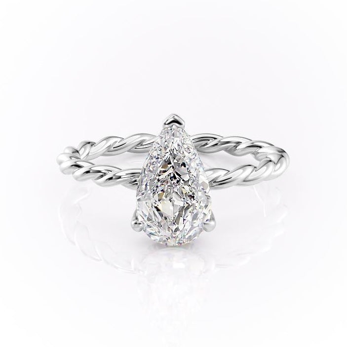 
                  
                    2.0 CT Pear Shaped Solitaire Twisted Rope Moissanite Engagement Ring 10
                  
                