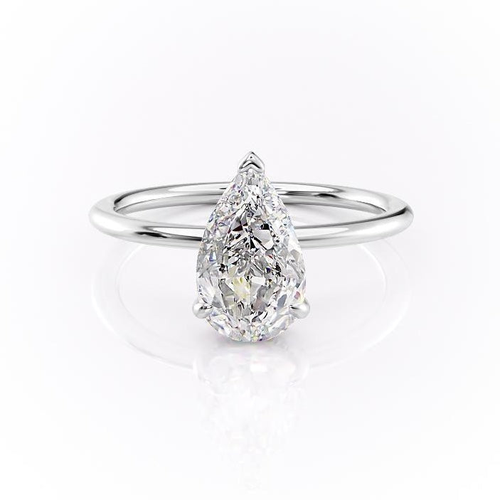 
                  
                    2.0 CT Pear Cut Solitaire Hidden Halo Setting Moissanite Engagement Ring 10
                  
                