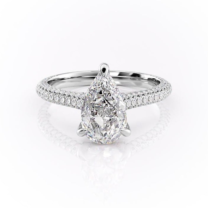 
                  
                    2.0 CT Pear Cut Solitaire Triple Pave Setting Moissanite Engagement Ring 10
                  
                