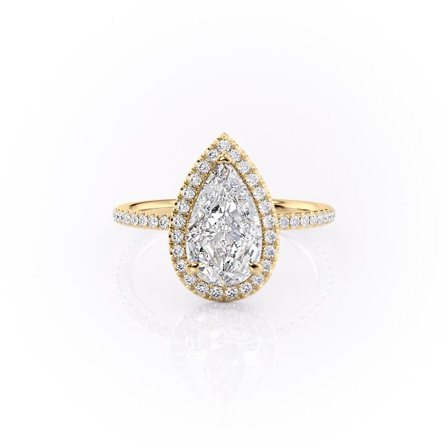 
                  
                    2.0 CT Pear Cut Halo Pave Moissanite Engagement Ring 11
                  
                