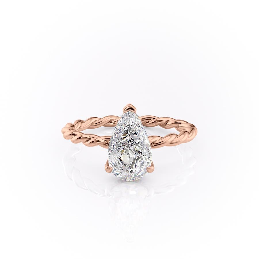 
                  
                    2.0 CT Pear Shaped Solitaire Twisted Rope Moissanite Engagement Ring 12
                  
                