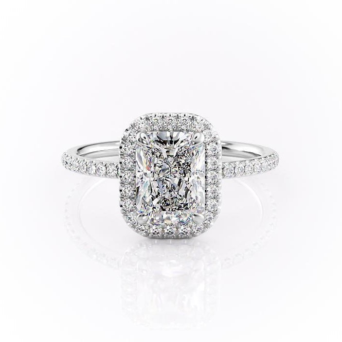 
                  
                    2.10 CT Radiant Cut Halo Style Moissanite Engagement Ring
                  
                