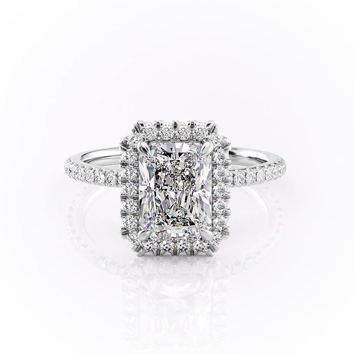 
                  
                    2.1 CT Radiant Cut Halo Pave Setting Moissanite Engagement Ring
                  
                