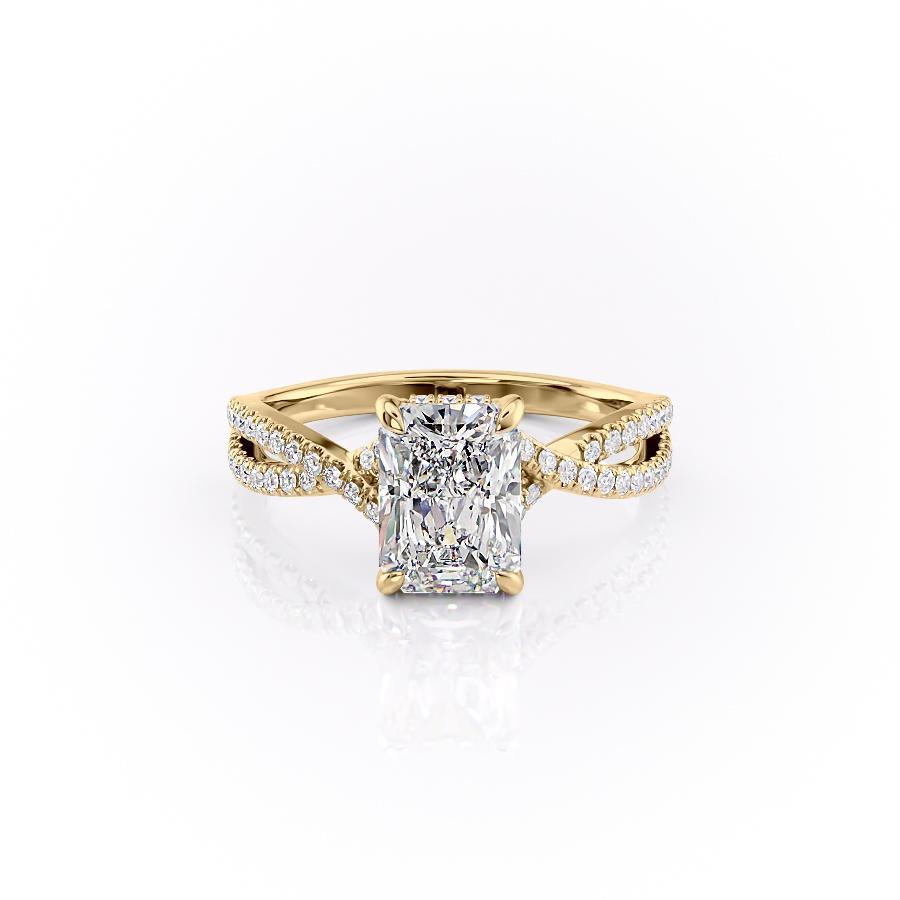 
                  
                    2.10 CT Radiant Solitaire Cross Over Pave Moissanite Engagement Ring 11
                  
                