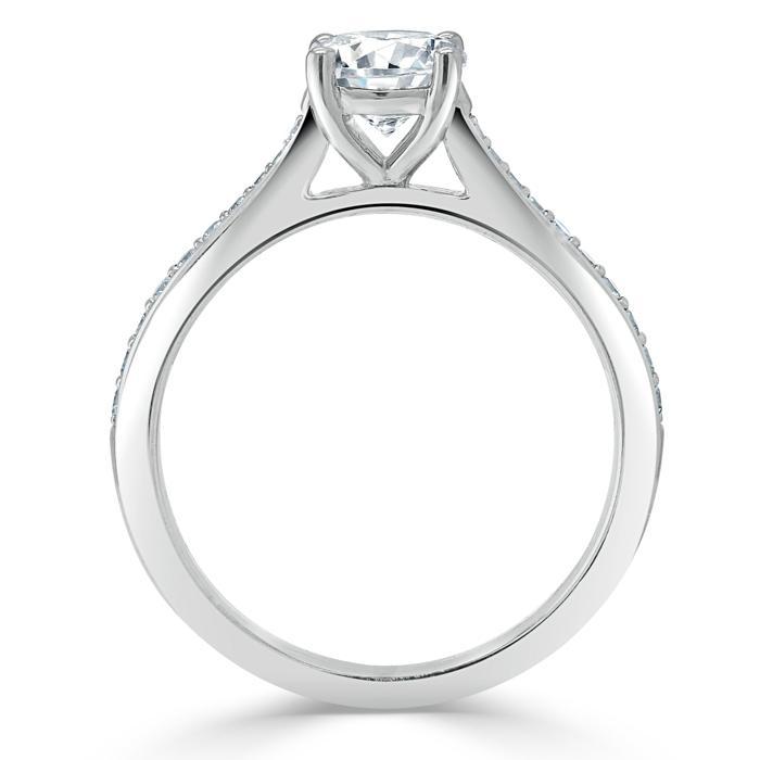 0.75 CT Round Cut Solitaire Moissanite Engagement Ring With Channel Setting 2