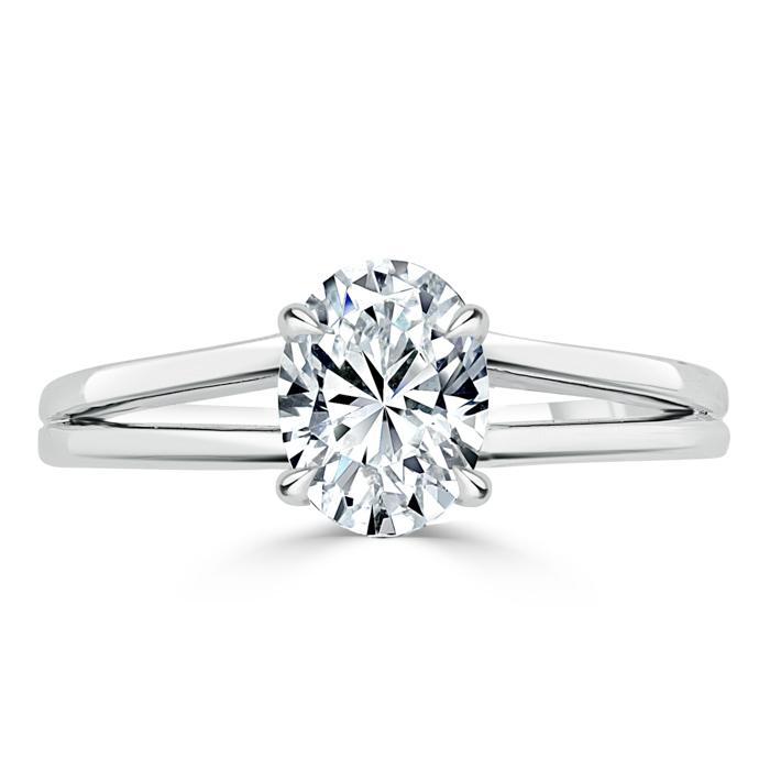 0.94 CT Oval Cut Solitaire Moissanite Engagement Ring 1