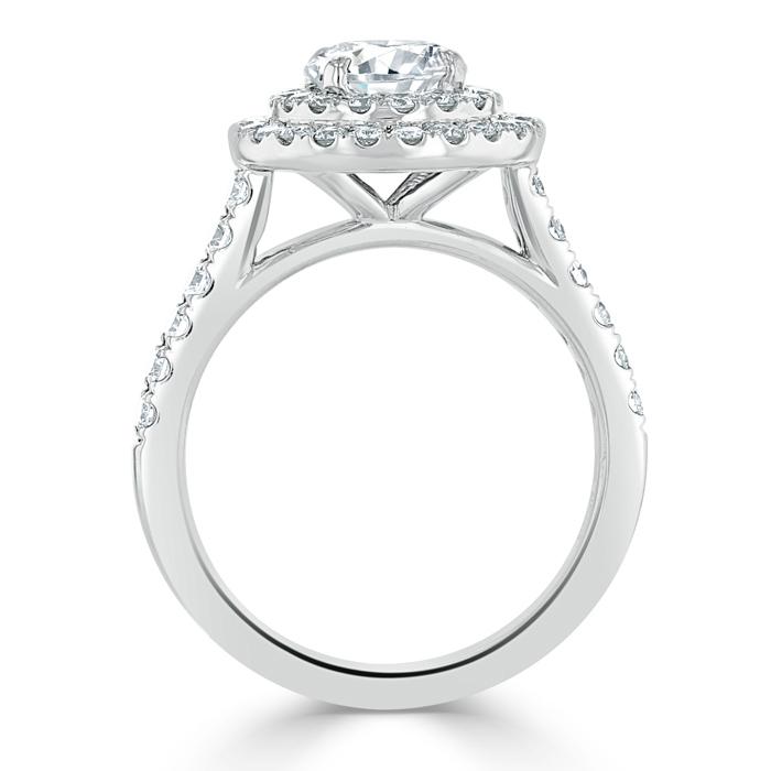 
                  
                    0.75 CT Round Cut Double Halo Moissanite Engagement Ring With Pave Setting 4
                  
                
