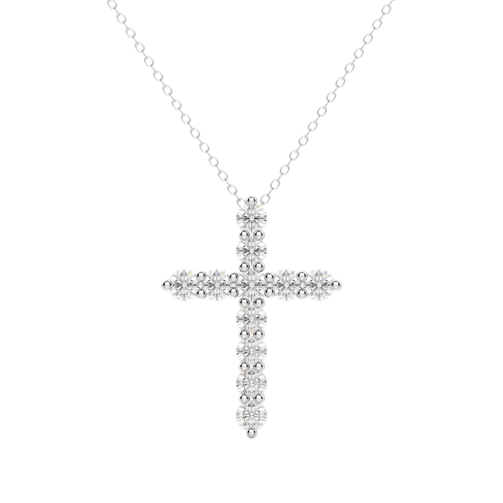 
                  
                    0.17 CT Round Cut Cross Pendant Moissanite Diamond Necklace 3
                  
                