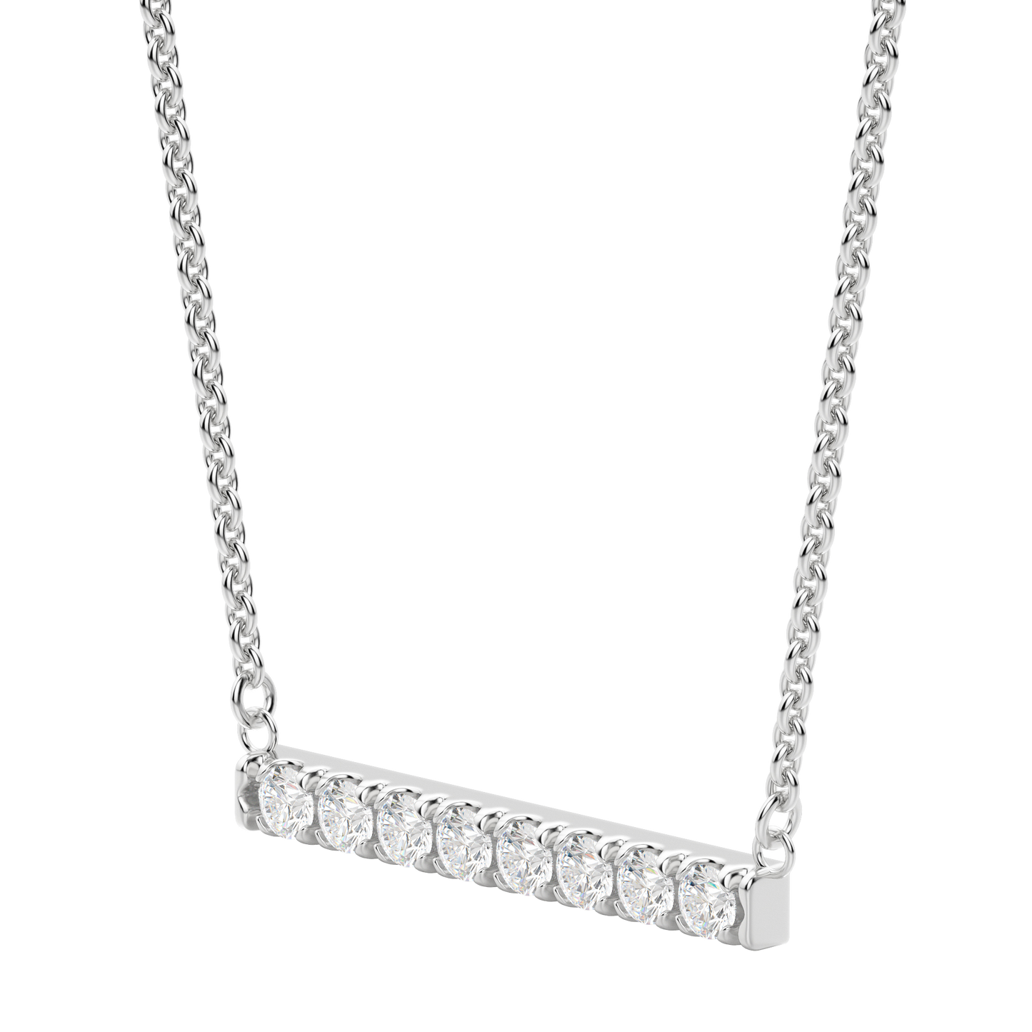 
                  
                    0.24 CT Round Cut Bar Necklace Moissanite Diamond Necklace 3
                  
                